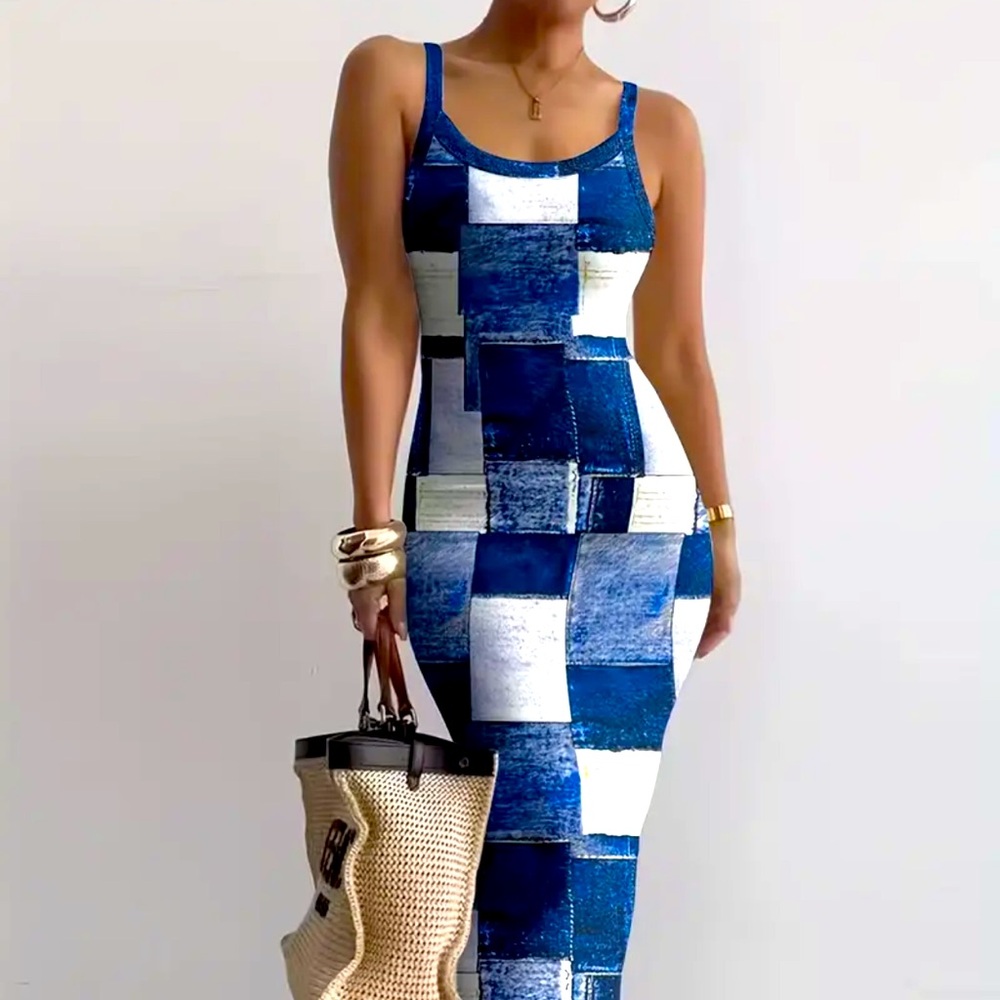 Beautiful Blue and White dress great for the holidays and cookouts!!!